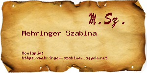 Mehringer Szabina névjegykártya