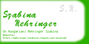 szabina mehringer business card